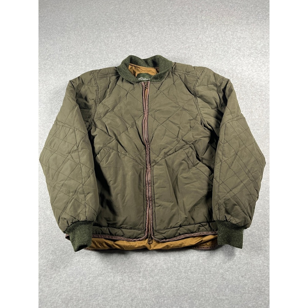 Eddie Bauer EB550 Quilted Goose Down Bomber Jacket Men S Olive Green Outdoor 90s